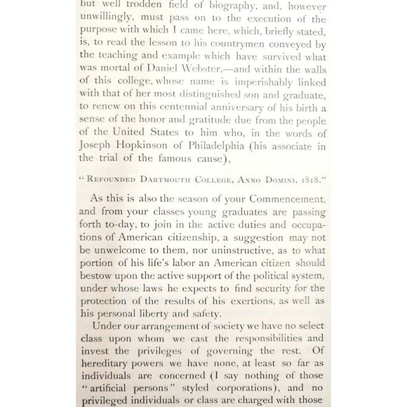 1882 Senator Bayard Dartmouth College Daniel Webster Oration Victorian PB E96 - Picture 4 of 5